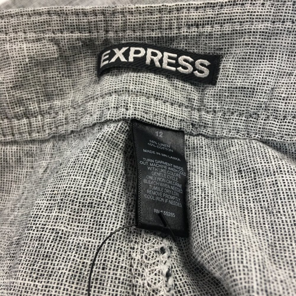 EXPRESS HIGH RISE LINEN BUTTON SHORTS WOMEN SIZE 12 NWT - Picture 6 of 6